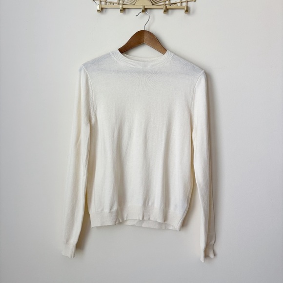 Amanda Maria Cashmere Blend Sweater XS Crew Neck Ivory - Picture 2 of 8